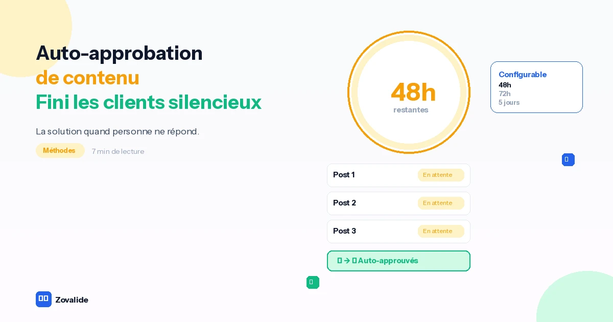 Auto-approbation de contenu : la solution quand vos clients ne répondent pas