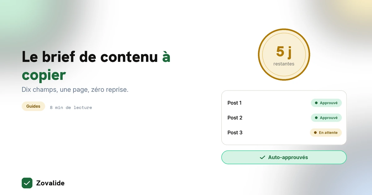 Brief de contenu social media : le modèle à copier