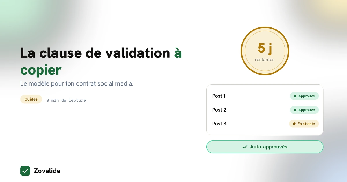 Clause de validation dans un contrat social media : le modèle à copier