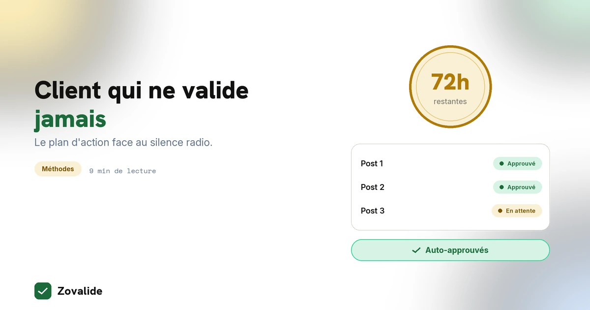 Client qui ne valide jamais à temps : le plan d'action