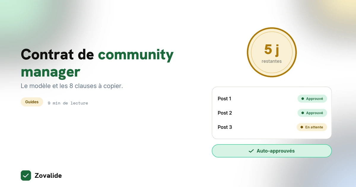 Contrat de community manager freelance : le modèle et les clauses à copier