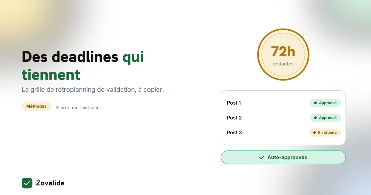 Fixer des deadlines de validation avec un client : la grille qui tient