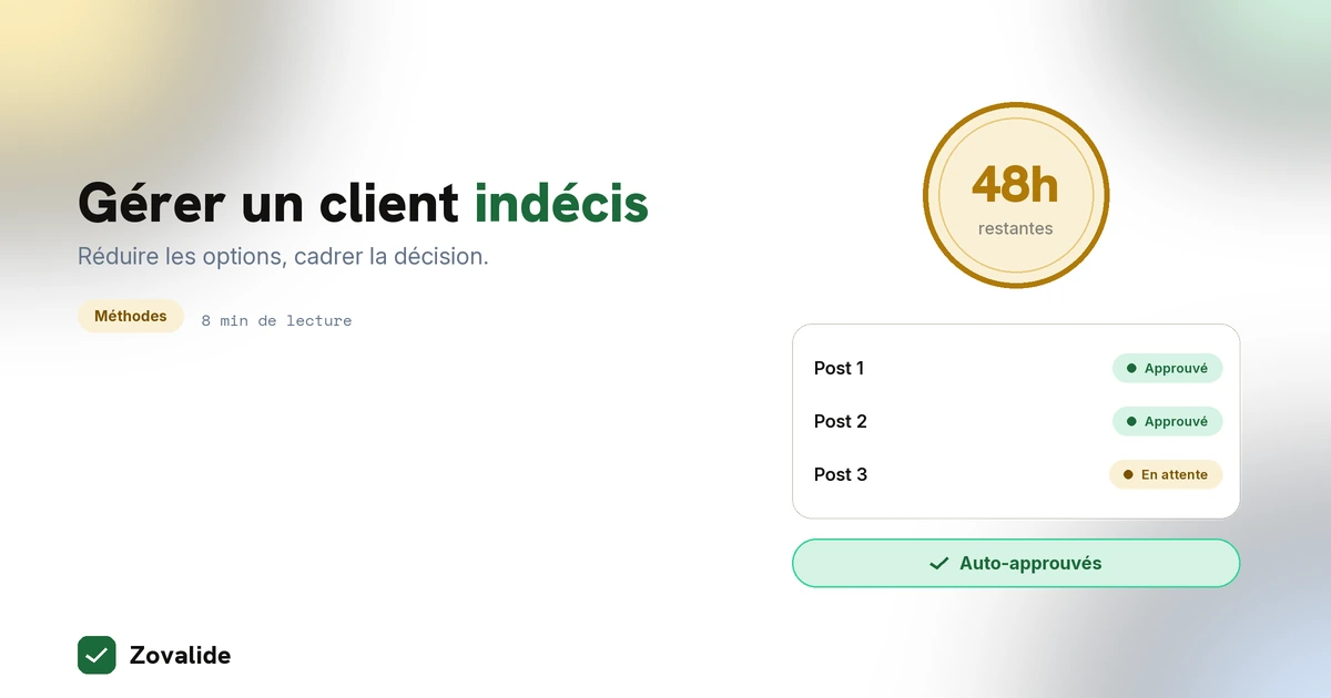 Gérer un client indécis en agence : réduire les options, cadrer la décision