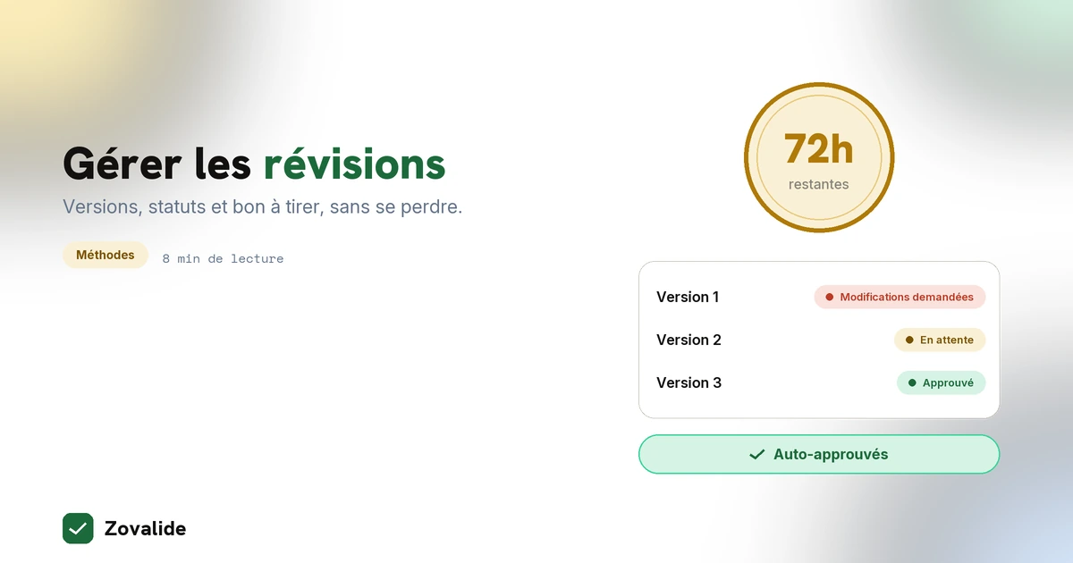 Gérer les révisions de contenu sans se perdre : versions, statuts et bon à tirer