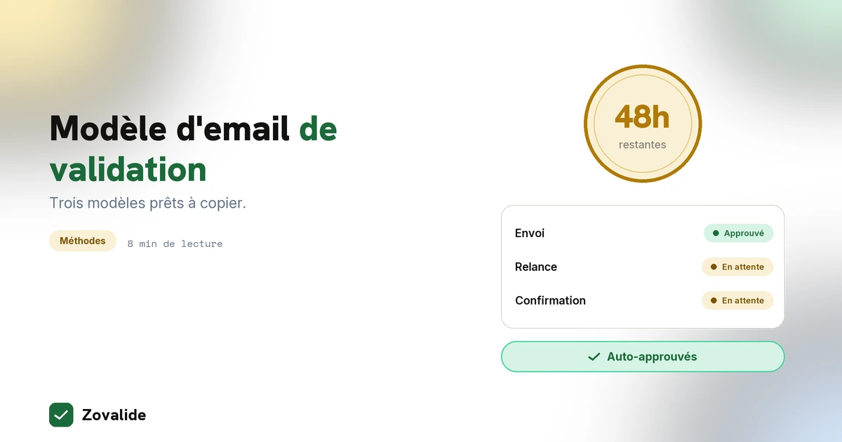 Modèle d'email de validation de contenu, prêt à copier