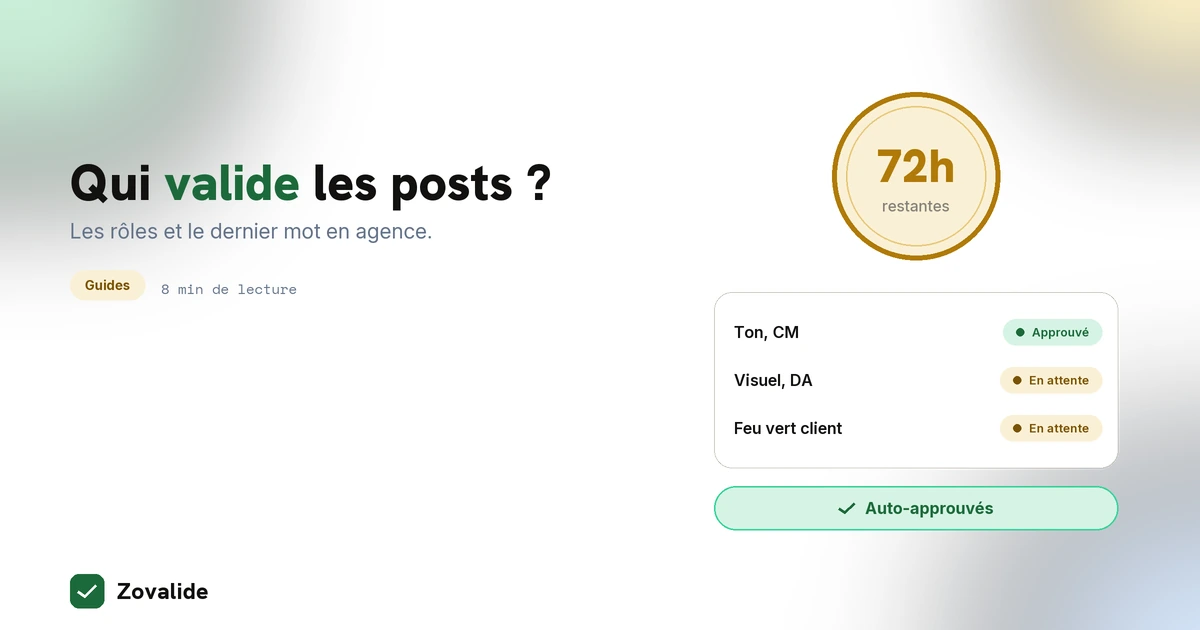 Qui valide les posts en agence : les rôles et le dernier mot