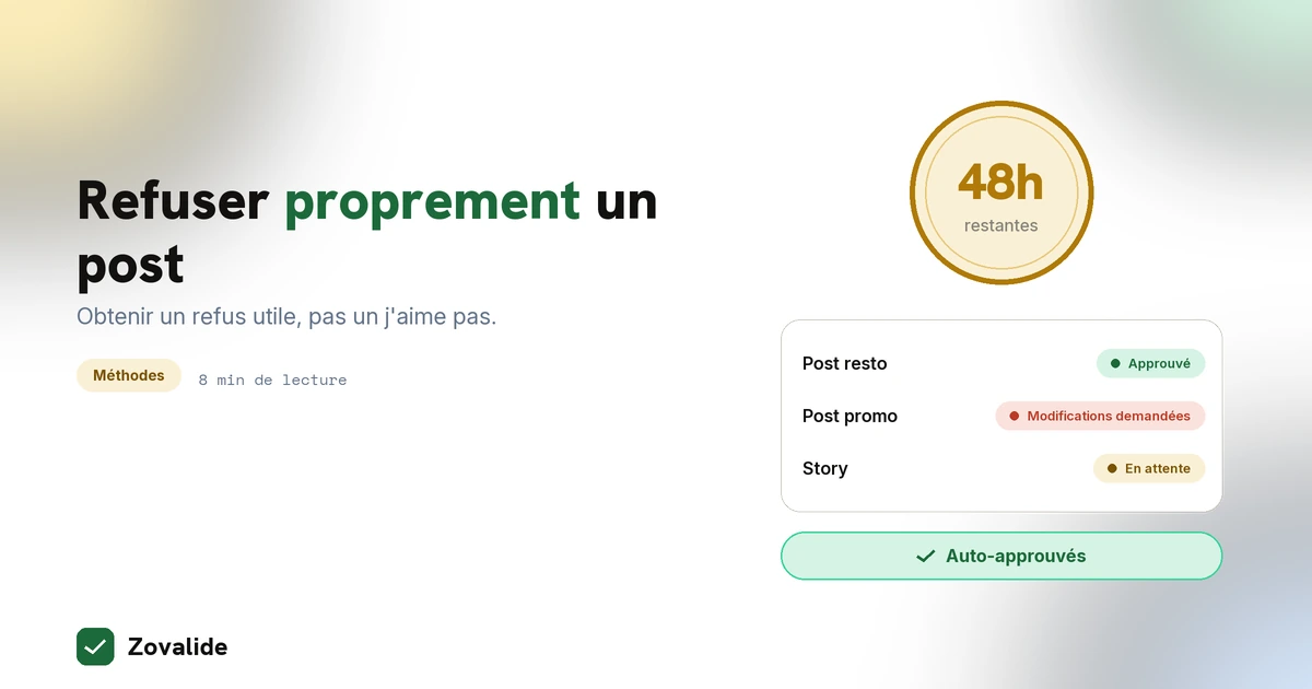 Comment refuser proprement un post côté client (et obtenir un refus utile)