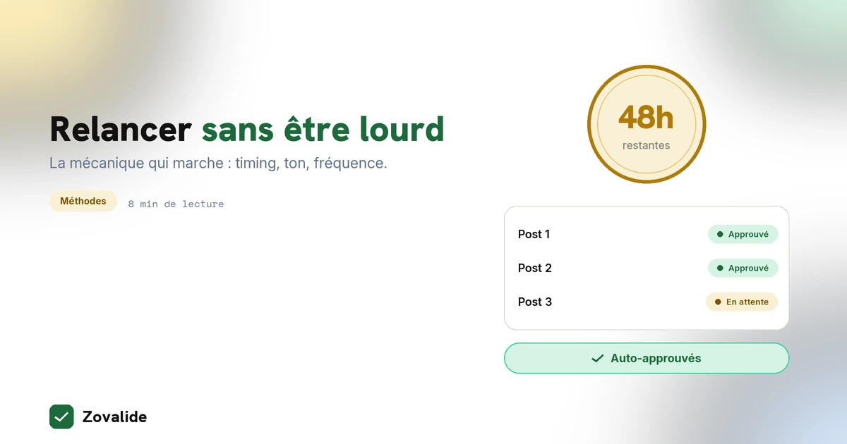 Comment relancer un client sans être lourd : la mécanique qui marche