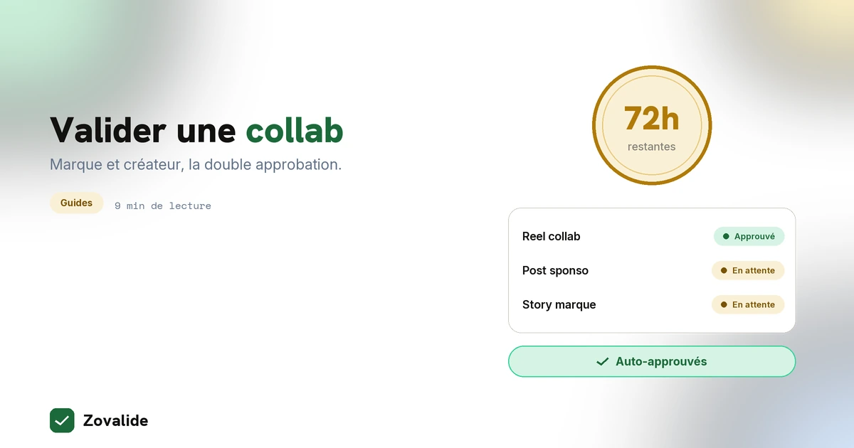 Validation de contenu pour influenceurs et marques : la double approbation sans tension