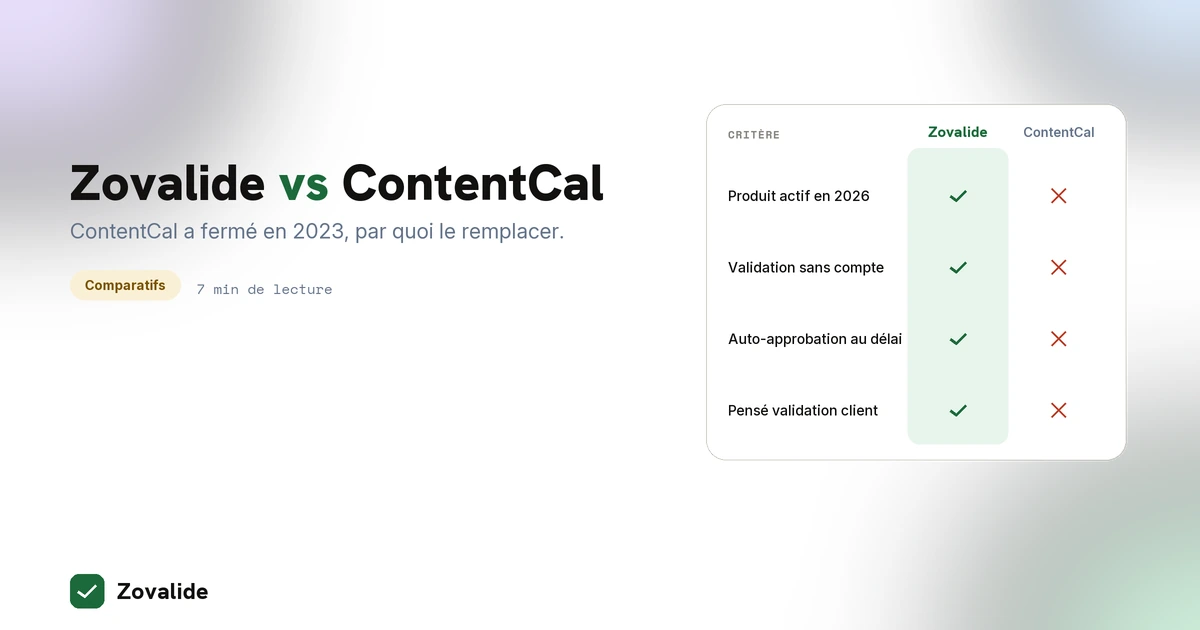 Zovalide vs ContentCal : ce qu'est devenu ContentCal et par quoi le remplacer